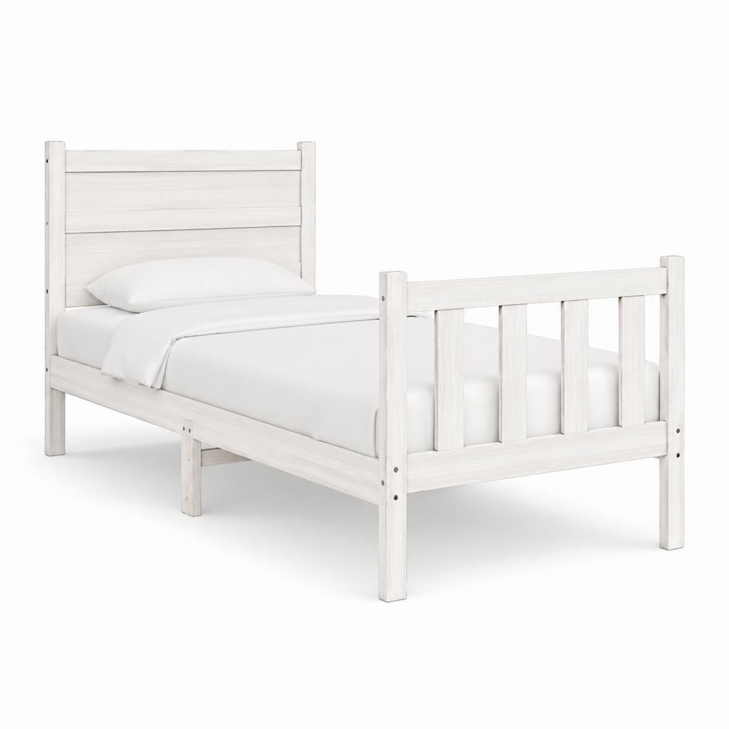 Einzelbett Bettgestell Weiß Kiefer-Massivholz Rechteckig 90 x 200 cm