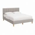 Polsterbett Doppelbett Hellgrau Polyester Rechteckig 160 x 200 cm