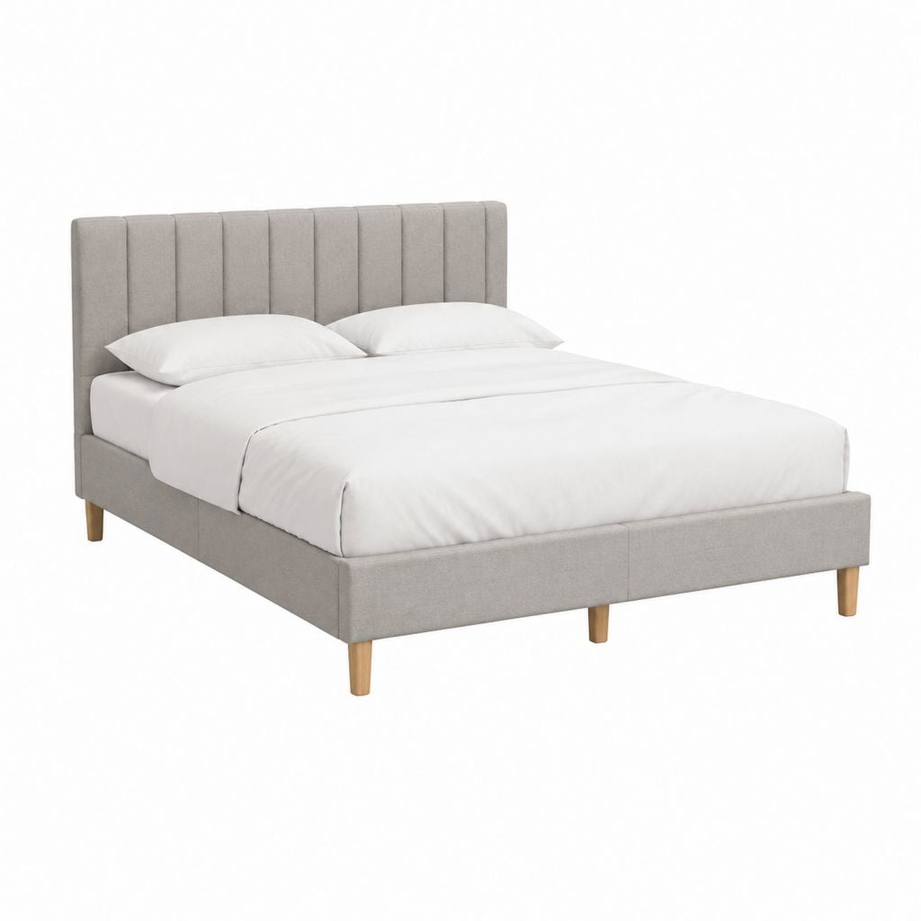 Polsterbett Doppelbett Hellgrau Polyester Rechteckig 160 x 200 cm
