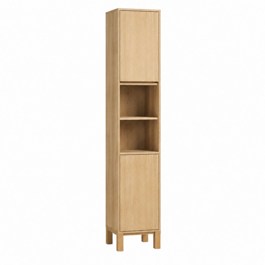 Badezimmer Hochschrank aus massiver Eiche rechteckig 40 x 35 x 180 cm