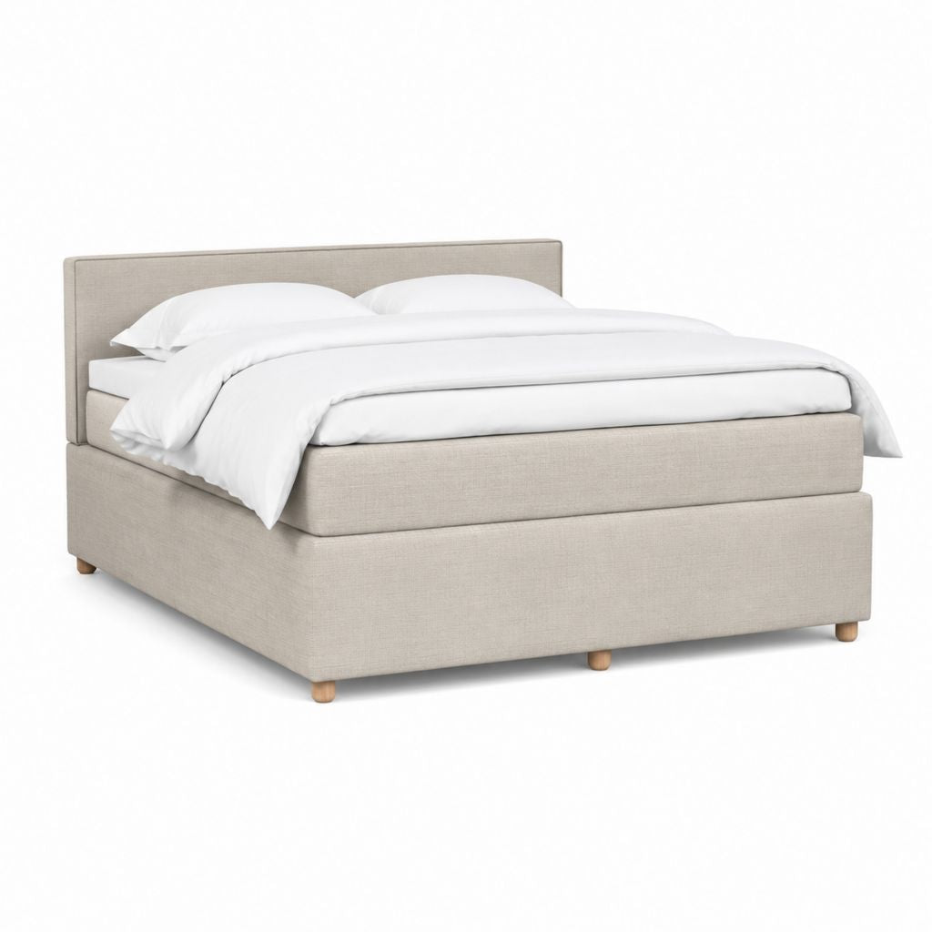 Polsterbett Doppelbett Beige Polyester Rechteckig 180 x 200 cm