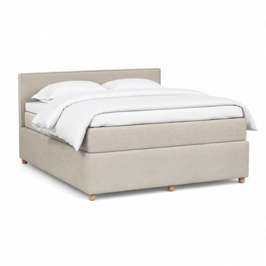 Polsterbett Doppelbett Beige Polyester Rechteckig 180 x 200 cm