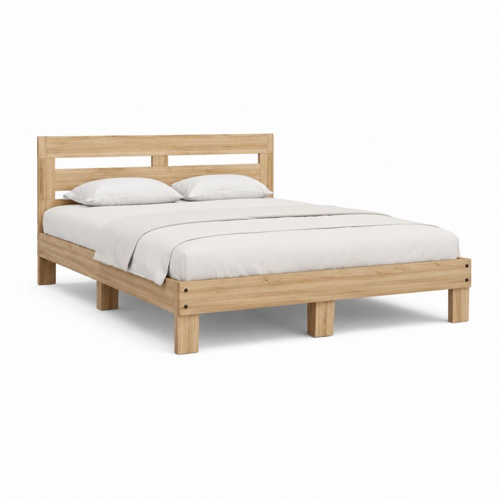 Doppelbett Bettgestell Natur aus massivem Kiefernholz rechteckig 160 x 200 cm