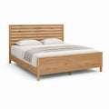 Doppelbett Bettgestell Natur aus massivem Eichenholz mit Lattenkopfteil für 180 x 200 cm Matratze