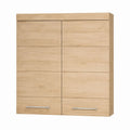 Badezimmerschrank Hängeschrank Eiche Dekor rechteckig mit 2 Türen 80 x 16 x 80 cm