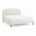 Polsterbett Bettgestell Creme Polyester rechteckig 160 x 200 cm