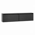 TV Lowboard Schwarz MDF mit 2 Schiebetüren 180 x 40 x 45 cm