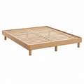Bettgestell mit Lattenrost Natur massives Eichenholz rechteckig 160 x 200 cm