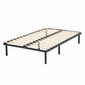 Metallbettgestell Schwarz mit Holzlatten rechteckig 160 x 200 cm