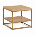 Couchtisch Beistelltisch Eichenoptik Stahl rechteckig 55 x 55 x 55 cm